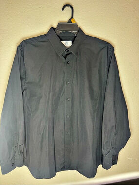 English Laundry Slim Fit Wrinkle Resistant Shirt Long Sleeve Black XXL Like New